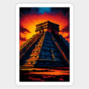 Chichen Itza Sunset Vibes Sticker